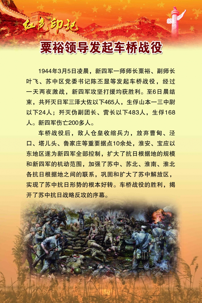党史知识巡回展－－粟裕领导发起车桥战役